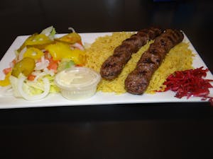 Order Kofta Kabob Platter 2sqr food online from Yum Yum! store, Concord on bringmethat.com