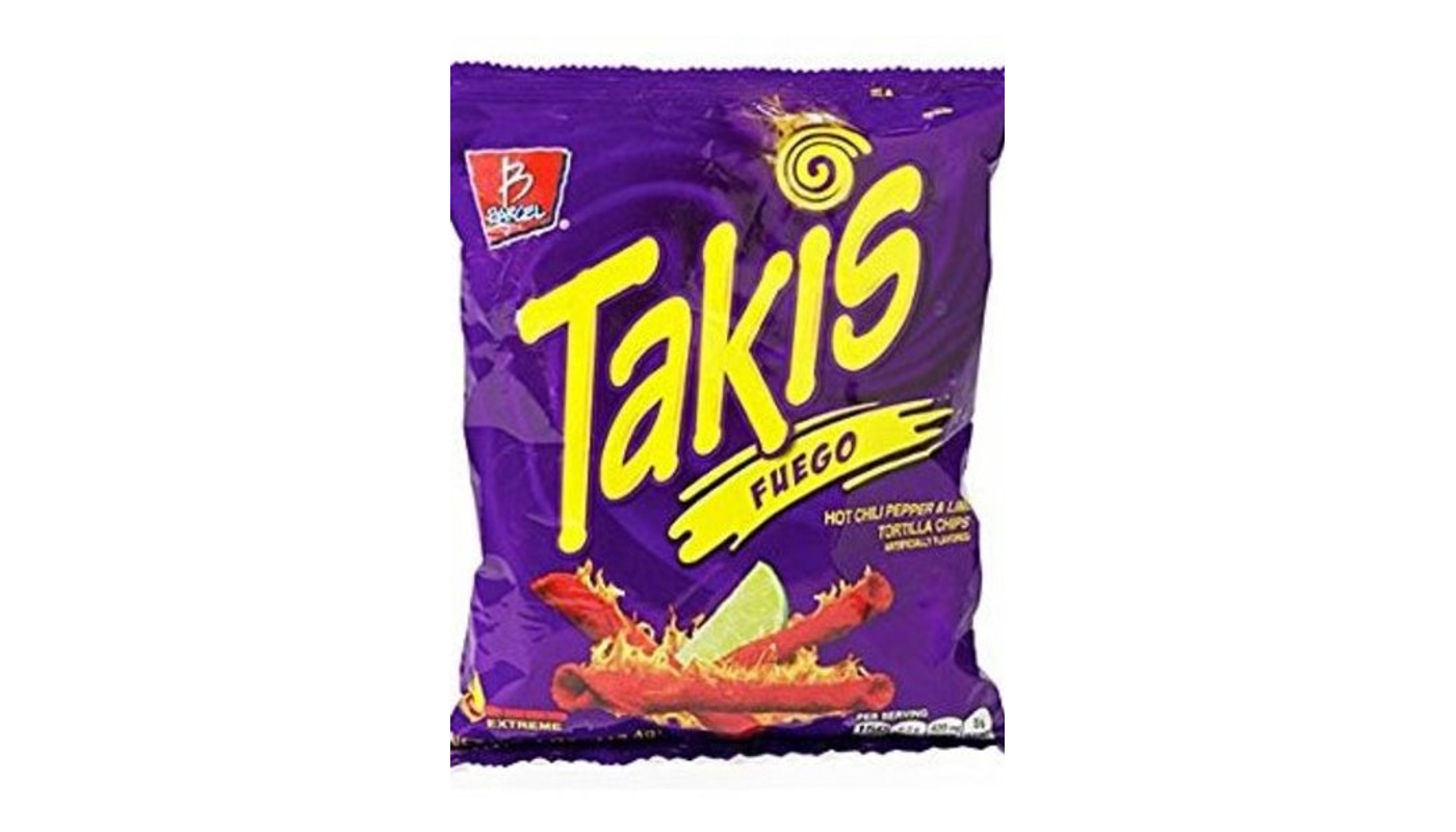 Order Barcel Takis Corn Snack Fuego - Hot Chili Pepper & Lime 4 oz Bag food online from Ross Liquor store, Sylmar on bringmethat.com