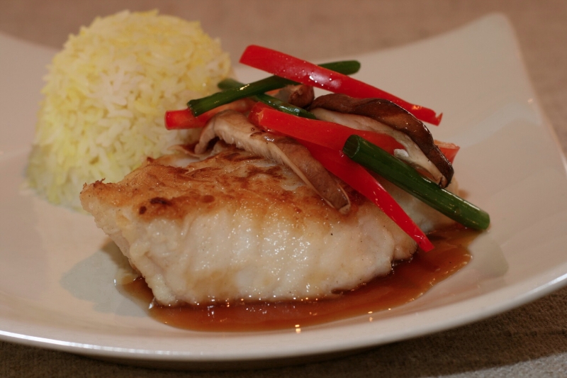 Order Pan-Roasted Chilean Seabass food online from Catch 35 store, Naperville on bringmethat.com