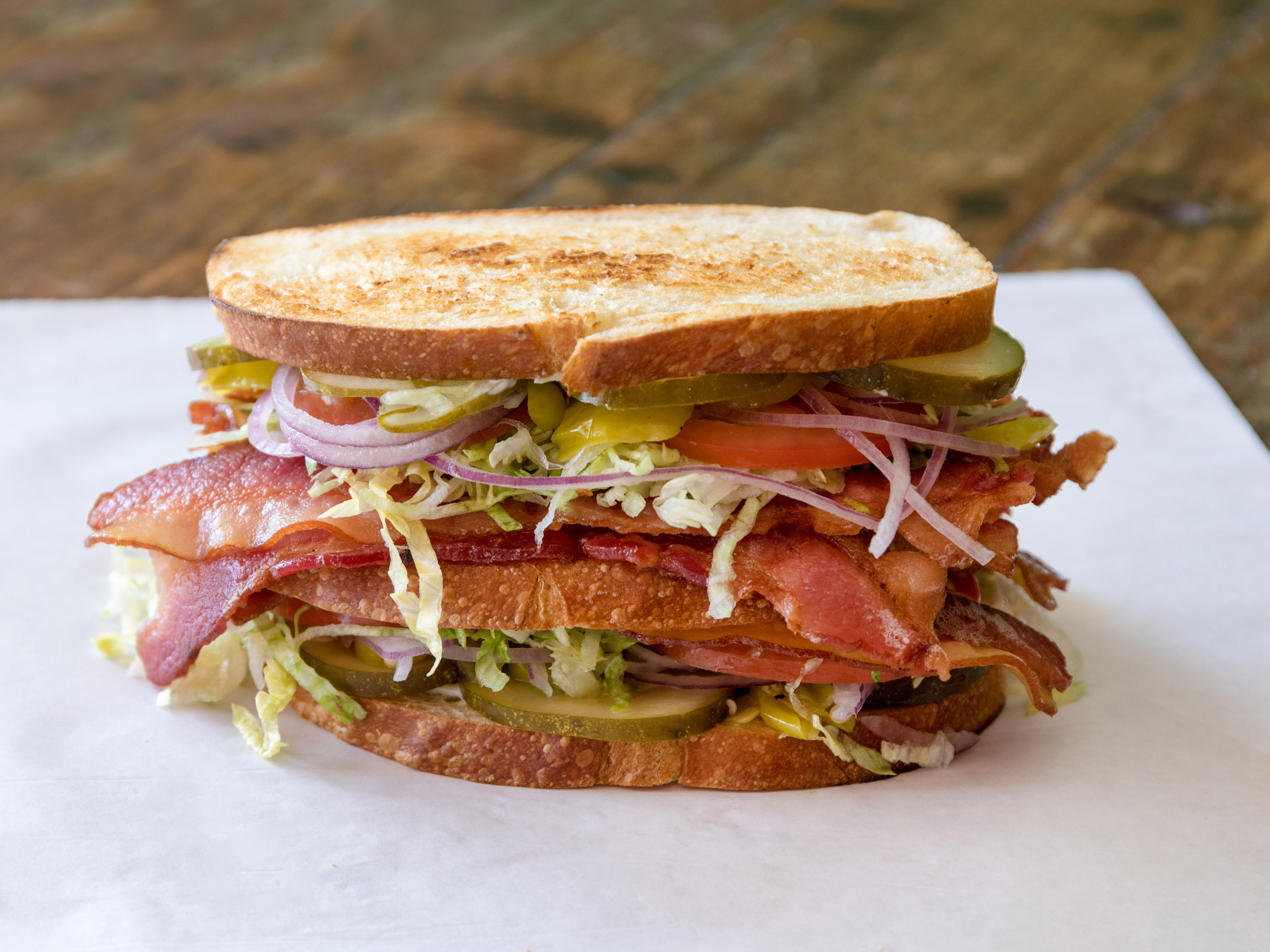 Order 11. B.L.T. Sandwich food online from Mr. Pickles Sandwich Shop store, San Bruno on bringmethat.com