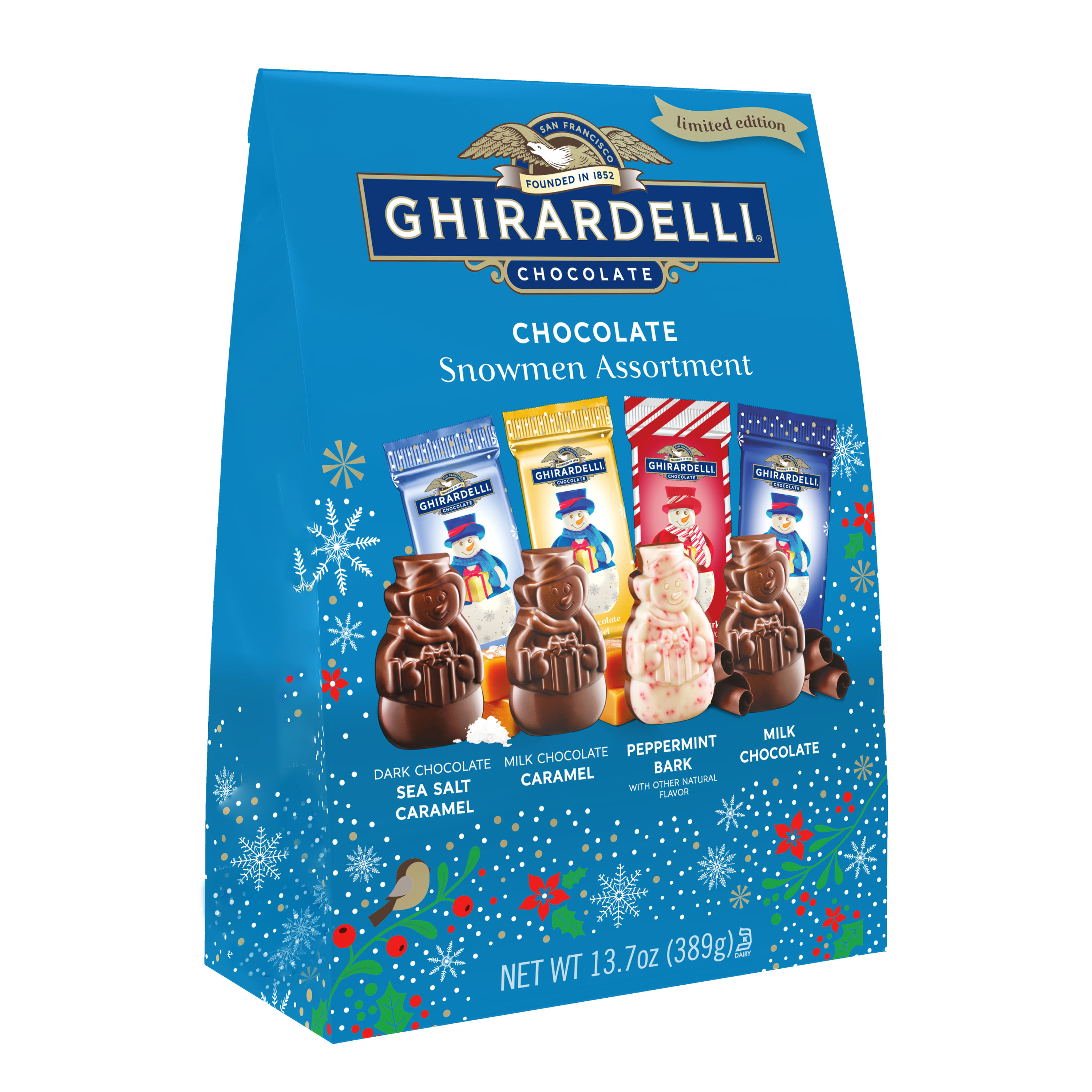 Order Ghirardelli Chocolate Snowmen Assortment - 13.7 oz food online from Bartell store, Edmonds on bringmethat.com
