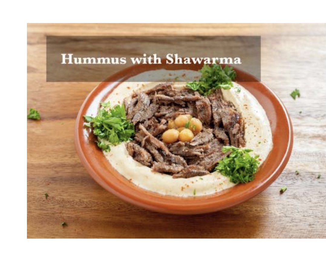 Order Shawarma with Hummus Platter food online from Fattoush Mediterranean Grill store, Akron on bringmethat.com