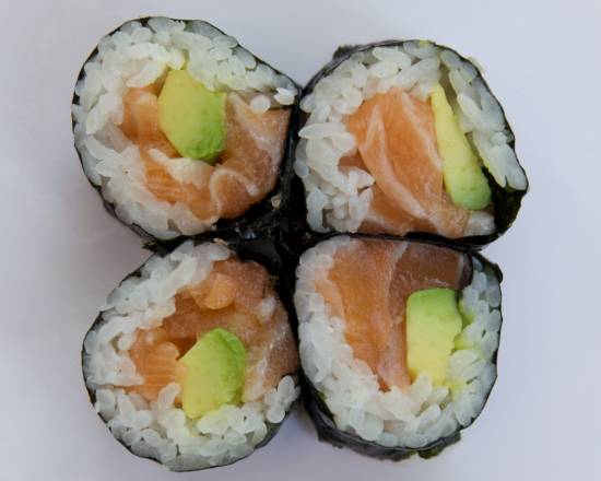 Order California Avocado Salmon Roll x4 pc food online from Bar A Zen store, Beverly Hills on bringmethat.com