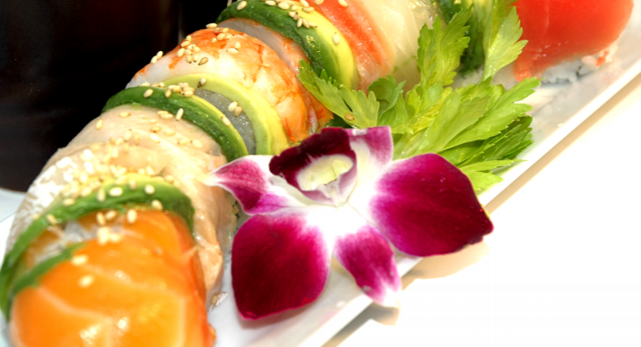 Order Rainbow Roll food online from Asaka Sushi store, Rancho Palos Verdes on bringmethat.com
