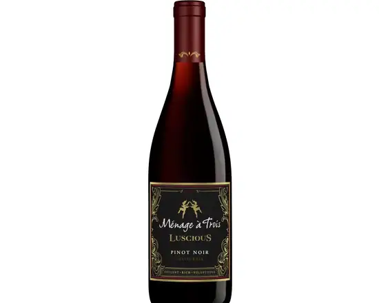Order Menage a Trois Luscious Pinot Noir 2018 (13.5% ABV) food online from Van Ness Liquors store, San Francisco on bringmethat.com
