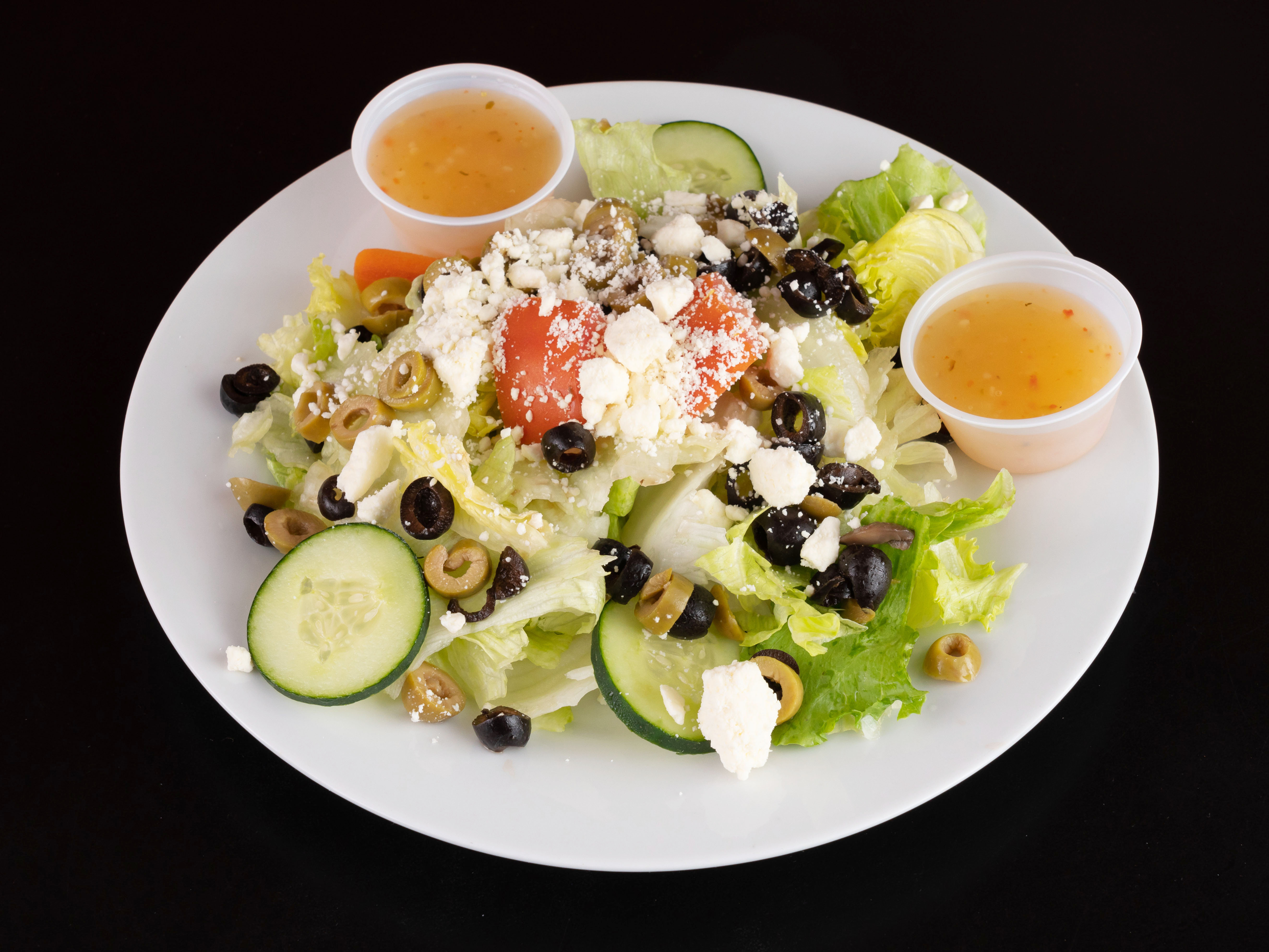 Order Greek Salad food online from Villa Roma Pizza Co store, Houston on bringmethat.com