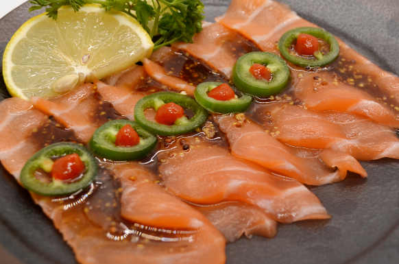 Order Salmon Carpaccio food online from Kino Sushi store, Los Angeles on bringmethat.com