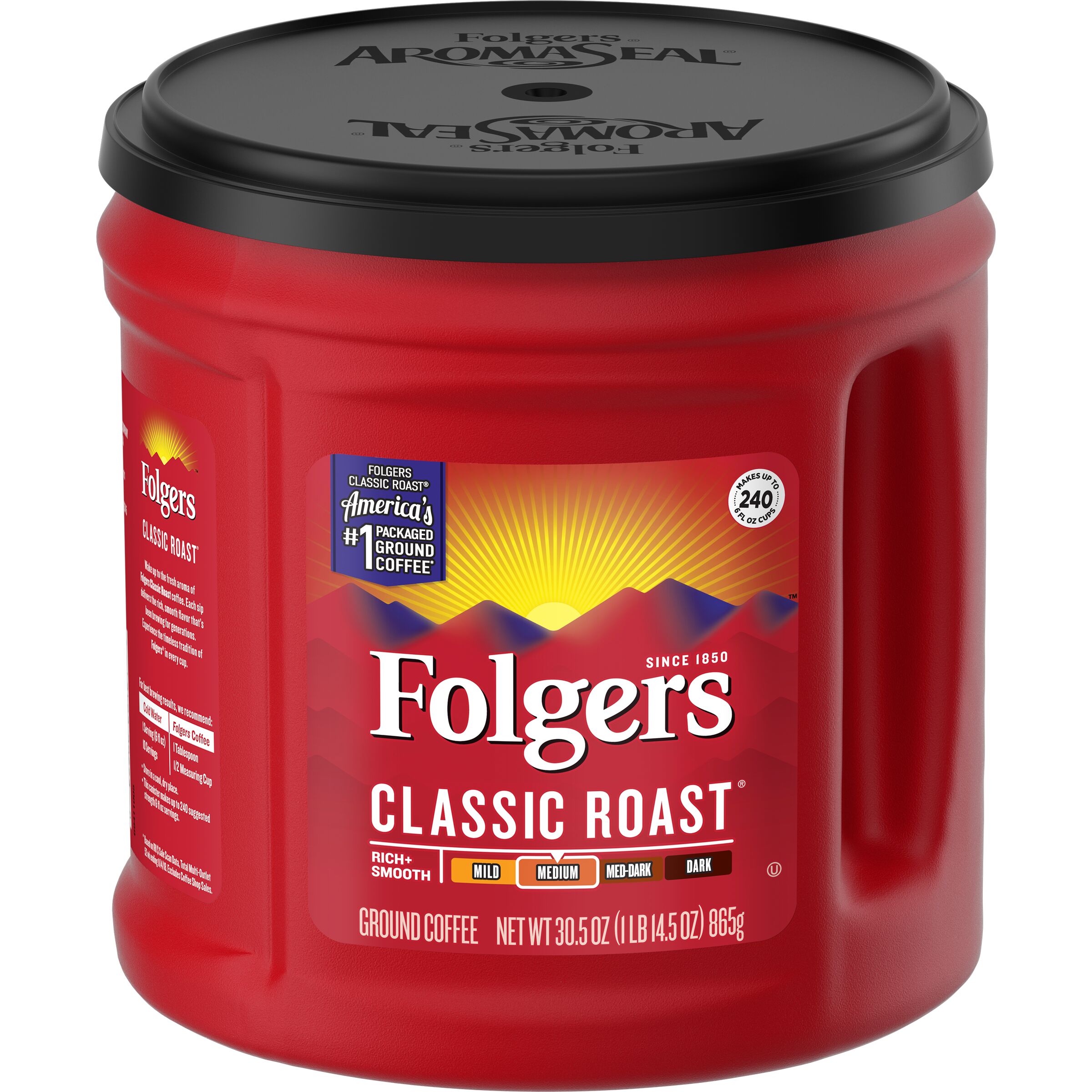 Order Folgers Classic Roast Ground Coffee, Medium Roast - 30.5 oz food online from Rite Aid store, CORNING on bringmethat.com