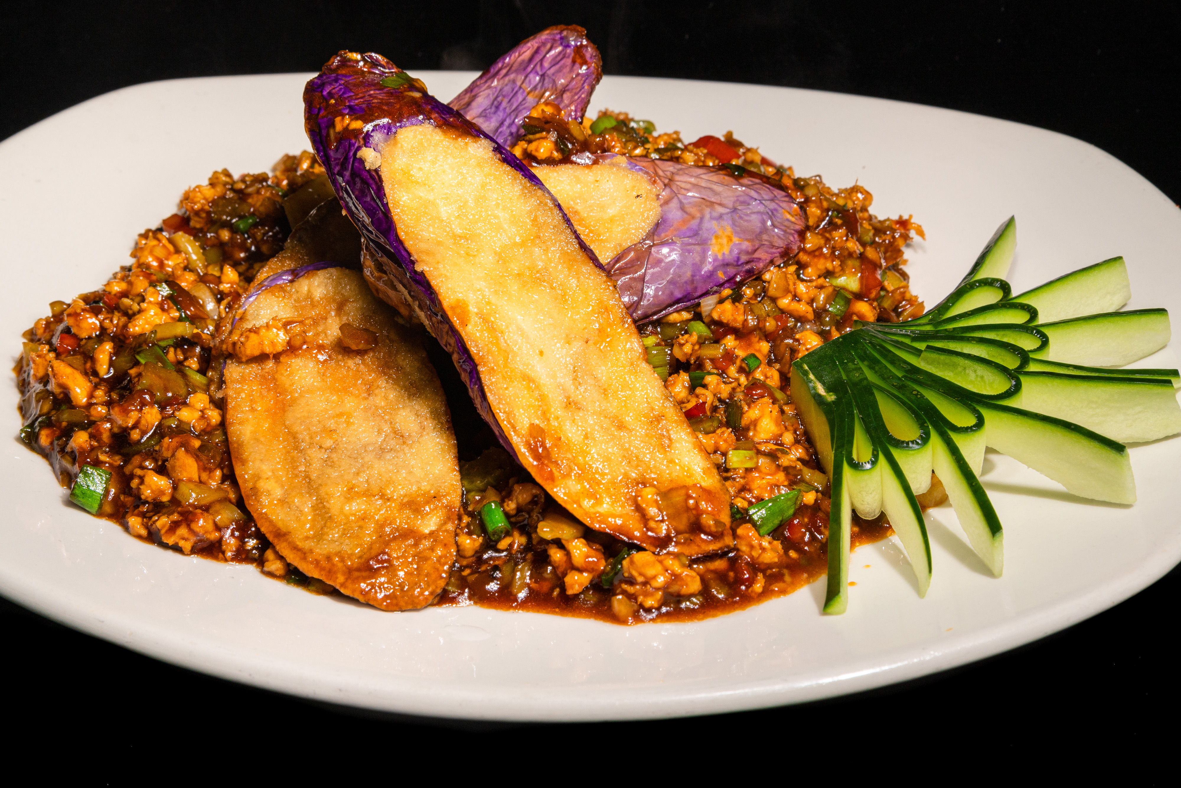 Order Crispy Eggplant with Chicken food online from Cafe Ginger store, Houston on bringmethat.com
