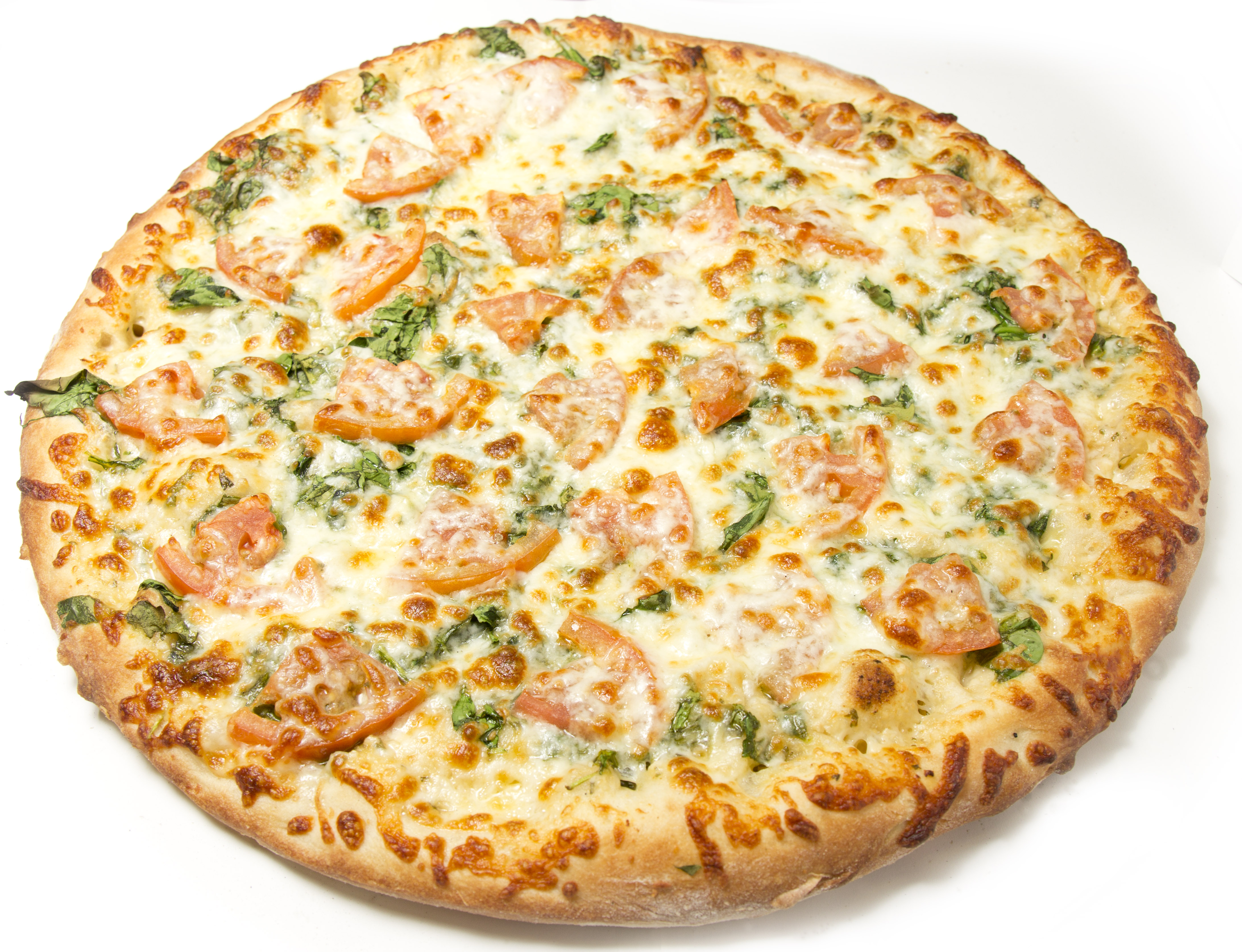 Order Tomato and Spinach Pizza food online from Perri Pizzeria store, Rochester on bringmethat.com