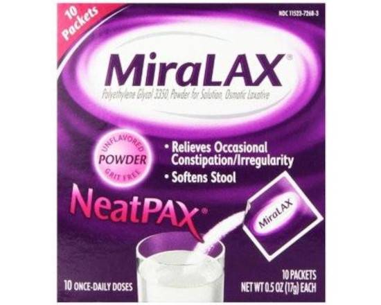 Order Miralax - 10 Mix-In Packs food online from East Cooper Family Pharmacy store, Mt Pleasant on bringmethat.com