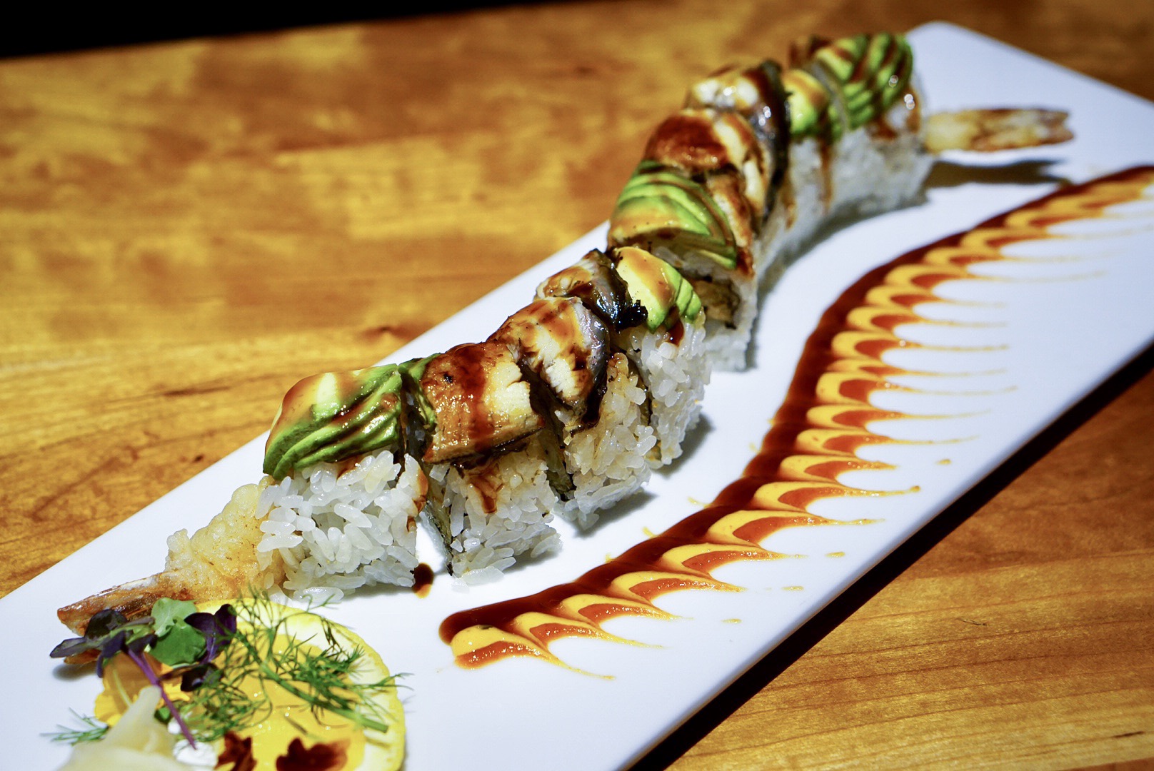 Order Dragon Roll food online from Hot Woks Cool Sushi On Adams store, Chicago on bringmethat.com