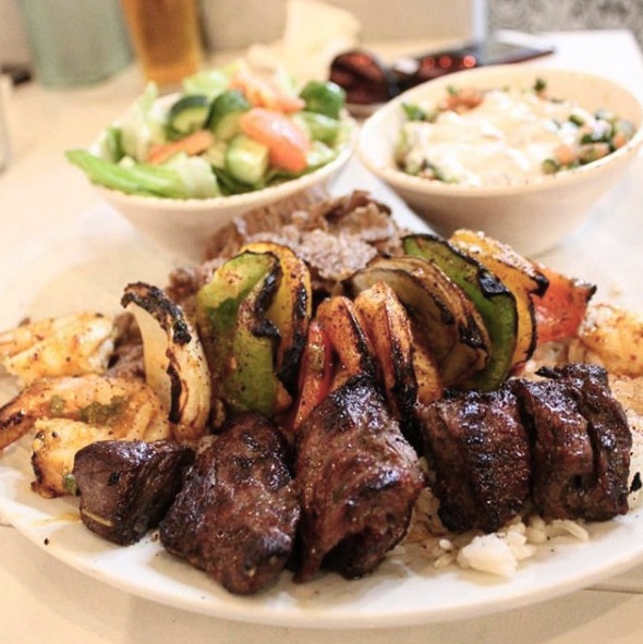 Order Beef Kabab Plate food online from Dandana Cafe store, Glendora on bringmethat.com