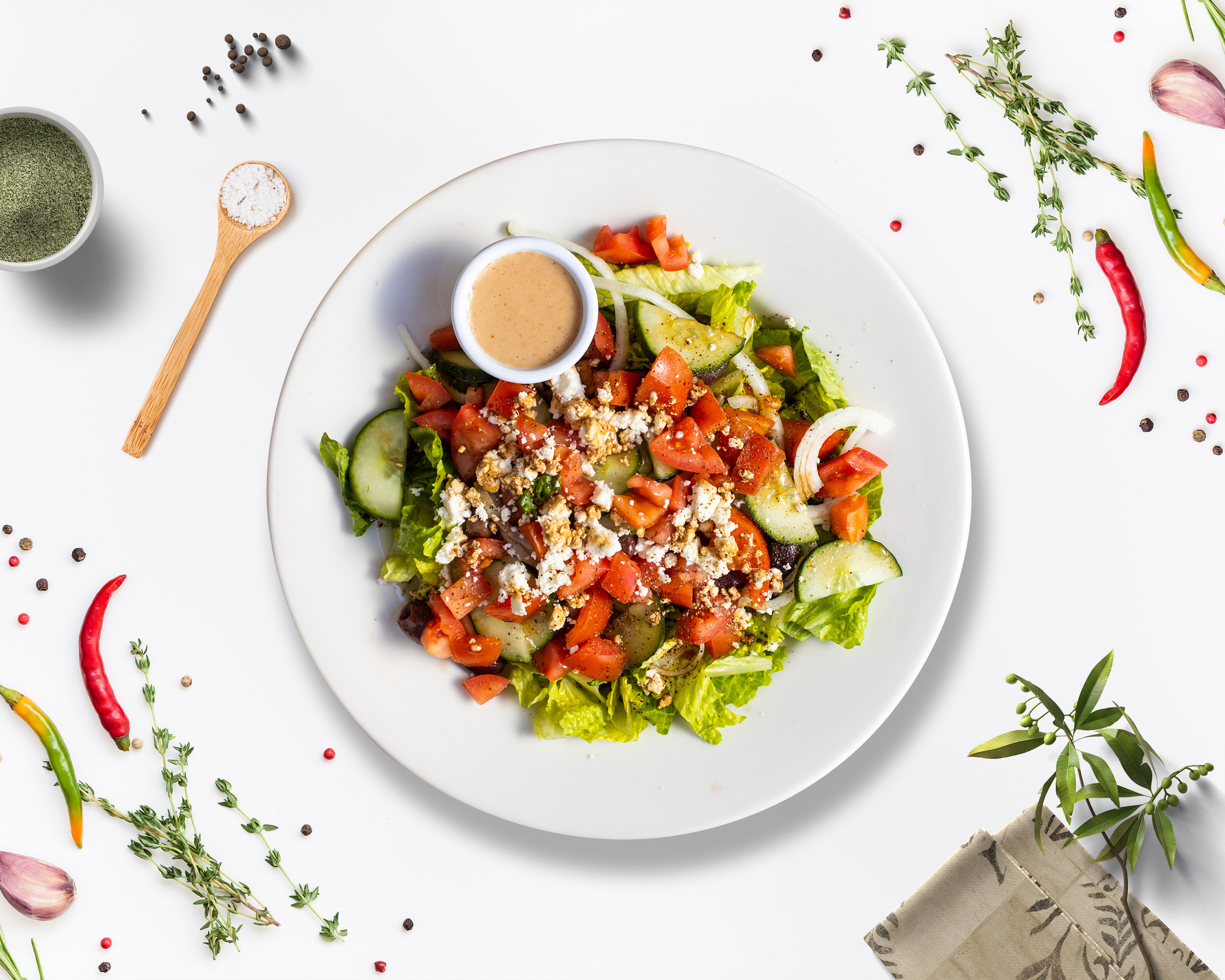 Order Greek Salad food online from Pasta Colosseum store, Hamilton on bringmethat.com