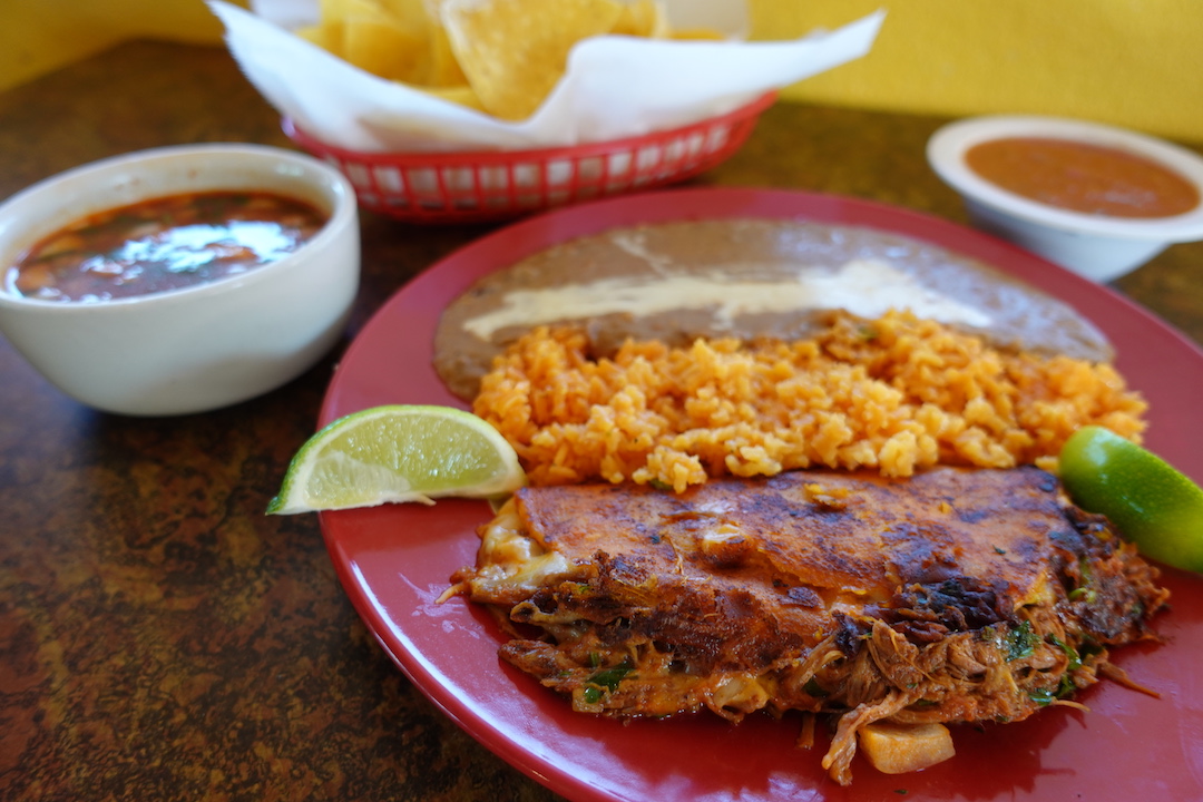 Order QuesaBirria + Rice & Beans food online from Maria's Mexican Restaurant store, Charlotte on bringmethat.com