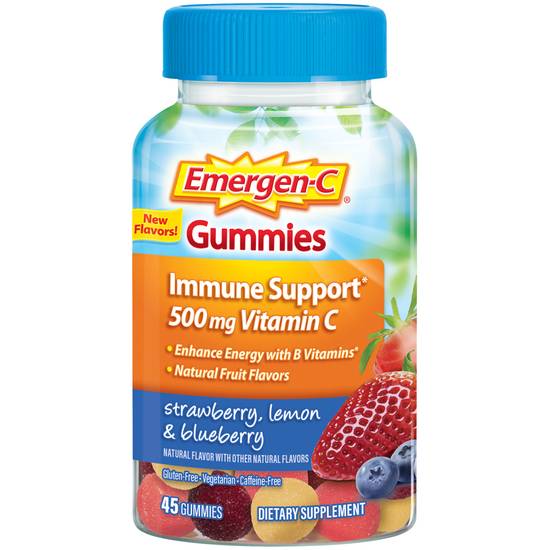Order Emergen-C Gummies Immune Support Vitamin C 500 mg Strawberry/Lemon/Blueberry (45 ct) food online from Rite Aid store, Palm Desert on bringmethat.com