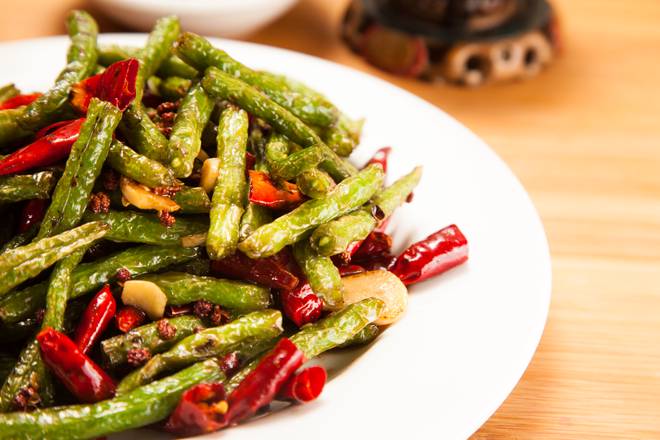 Order Sauteed Green Beans 干煸四季豆 food online from Jun Dynasty Chinese Restaurant store, Tucson on bringmethat.com