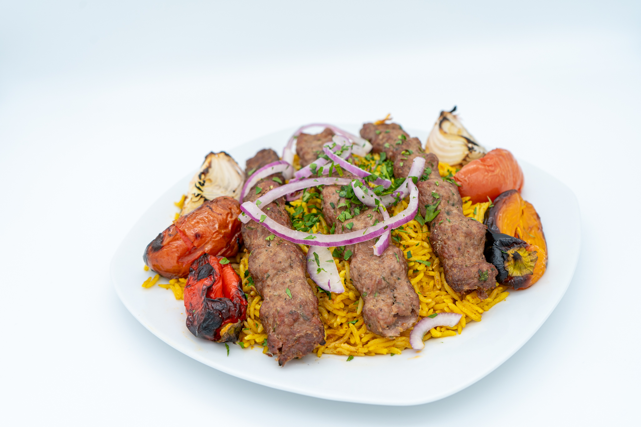 Order Kufta Kabob food online from Sallora & Sam Bakery Grill And Catering store, Bridgeview on bringmethat.com