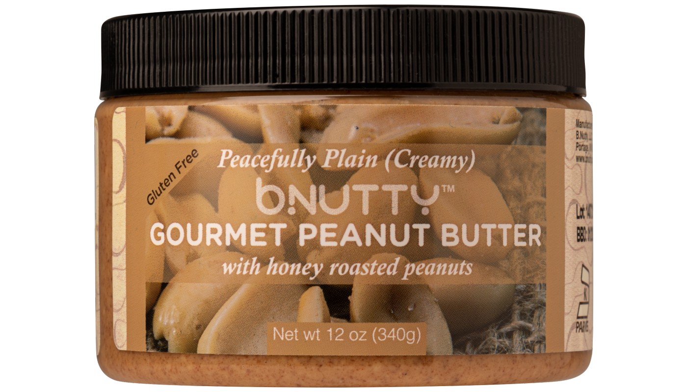Order BNutty Peacefully Plain Creamy  Peanut Butter (12 0z Jar) food online from bNutty Peanut Butter store, San Diego on bringmethat.com