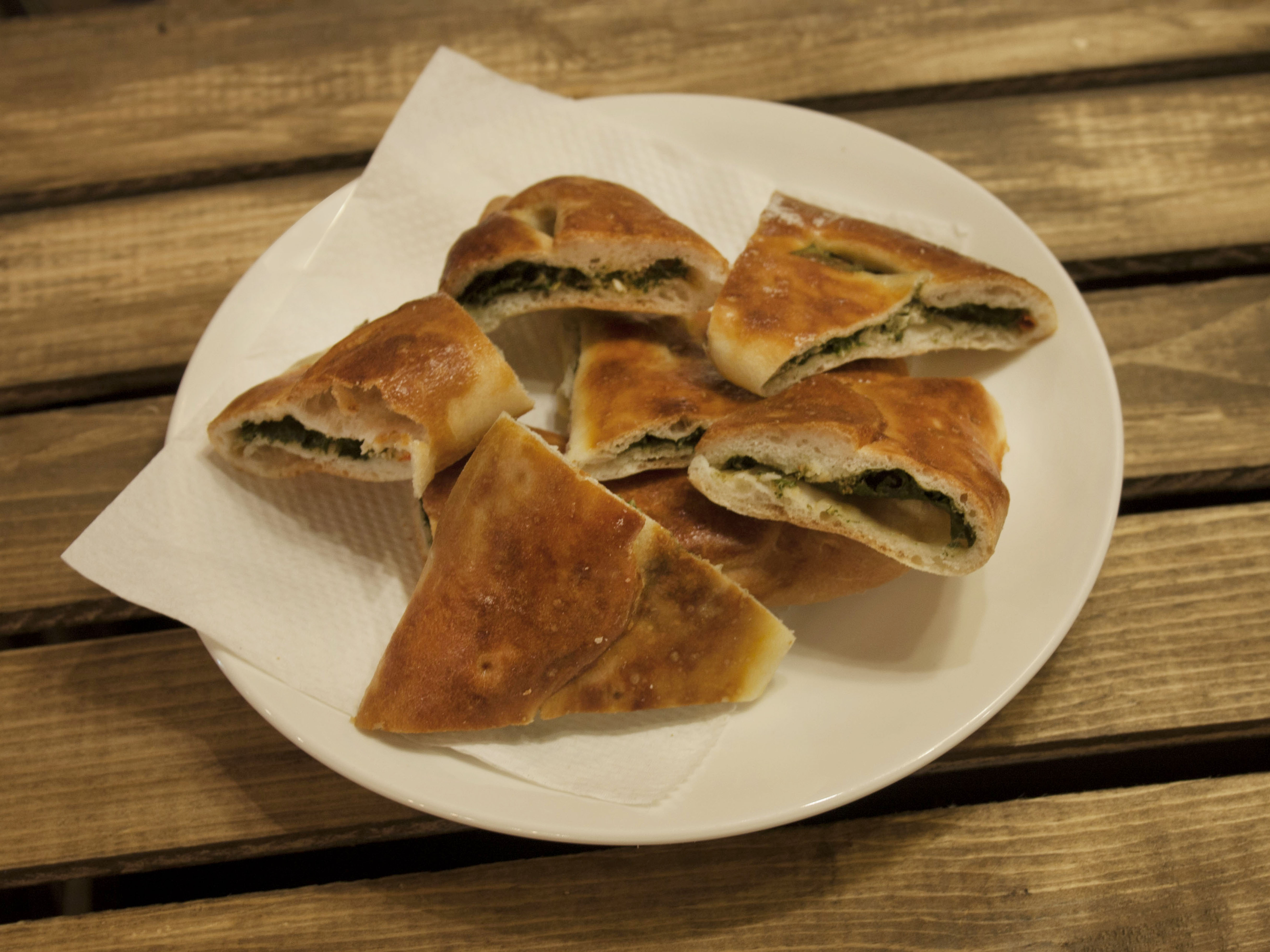 Order Spinach Flat Bread food online from Espresso Air store, Westerville on bringmethat.com