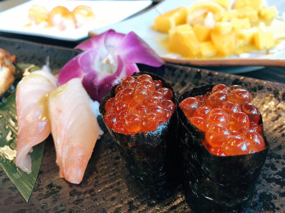 Order Ikura Sushi food online from Naked Fish Japanese Restaurant store, Chino Hills on bringmethat.com