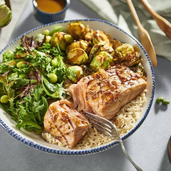 Order Sesame-Soy Salmon** Bowl food online from Red Lobster store, Stockton on bringmethat.com