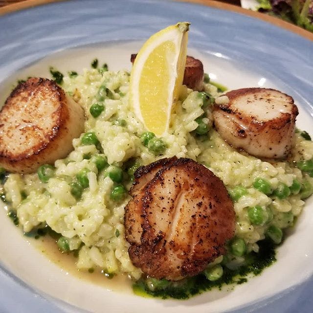Order Grilled Scallops & Shrimp - Entree food online from Alessios Seafood Grille store, Warrington on bringmethat.com
