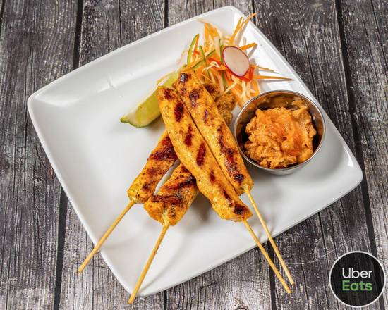 Order Chicken Satay food online from Basil Indian and Thai Grill store, Montclair on bringmethat.com
