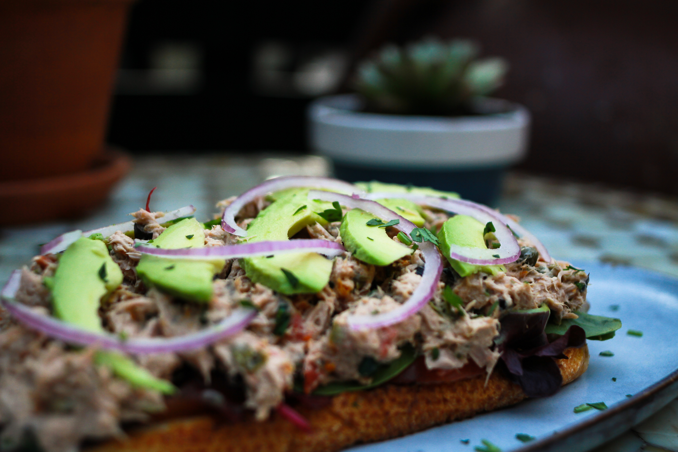 Order Face Up Tuna Sandwich food online from Solar De Cahuenga store, Los Angeles on bringmethat.com
