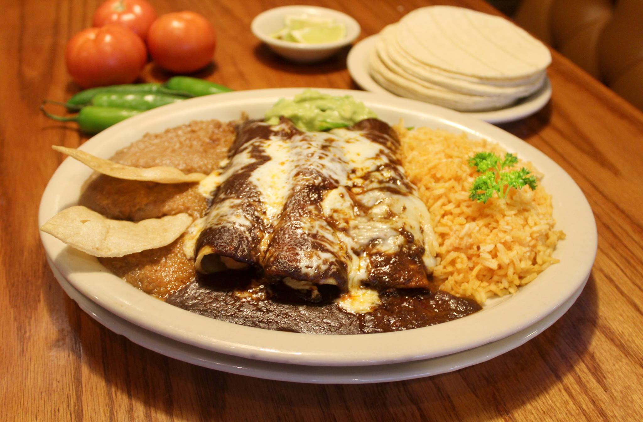 Order Enchiladas Poblanas (3) food online from Danny Restaurant store, Laredo on bringmethat.com