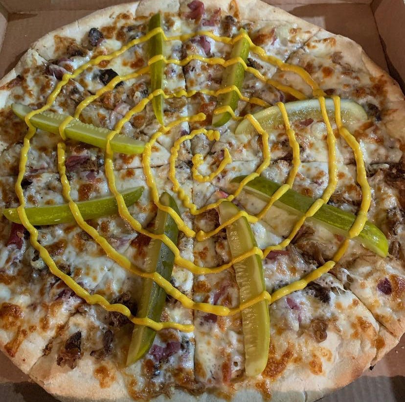 Order Cubano Pizza - Small 14" food online from Rustica store, Philadelphia on bringmethat.com