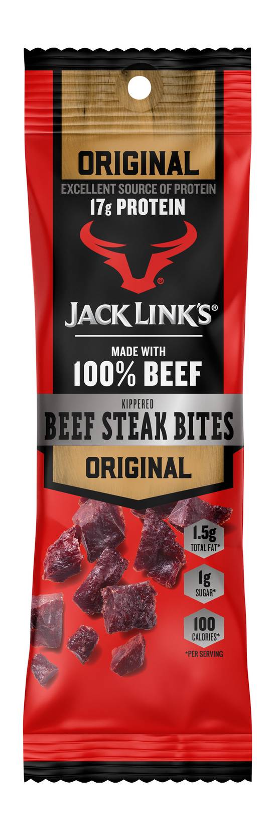 Order Jack Link's Beef Jerky 100% Beef Steak Bites Jerky Original (1.5 oz) food online from Rite Aid store, Yamhill County on bringmethat.com