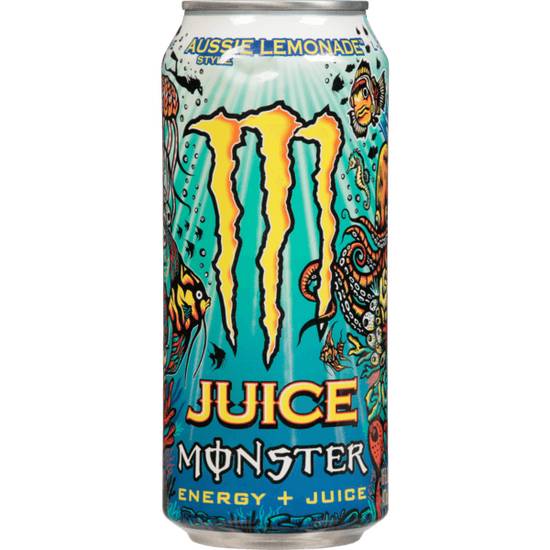 Order Monster Energy Aussie Lemonade 16oz food online from Caseys Carry Out Pizza store, Pekin on bringmethat.com