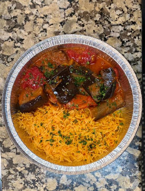 Order Moroccan Eggplant  Platter food online from Pita Grill &Amp; Creperie store, Summit on bringmethat.com