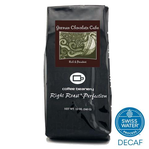 Order 12oz Whole Bean German Chocolate Cake Swiss Water Process Flavored Decaf Coffee food online from The Coffee Beanery store, Wyomissing on bringmethat.com