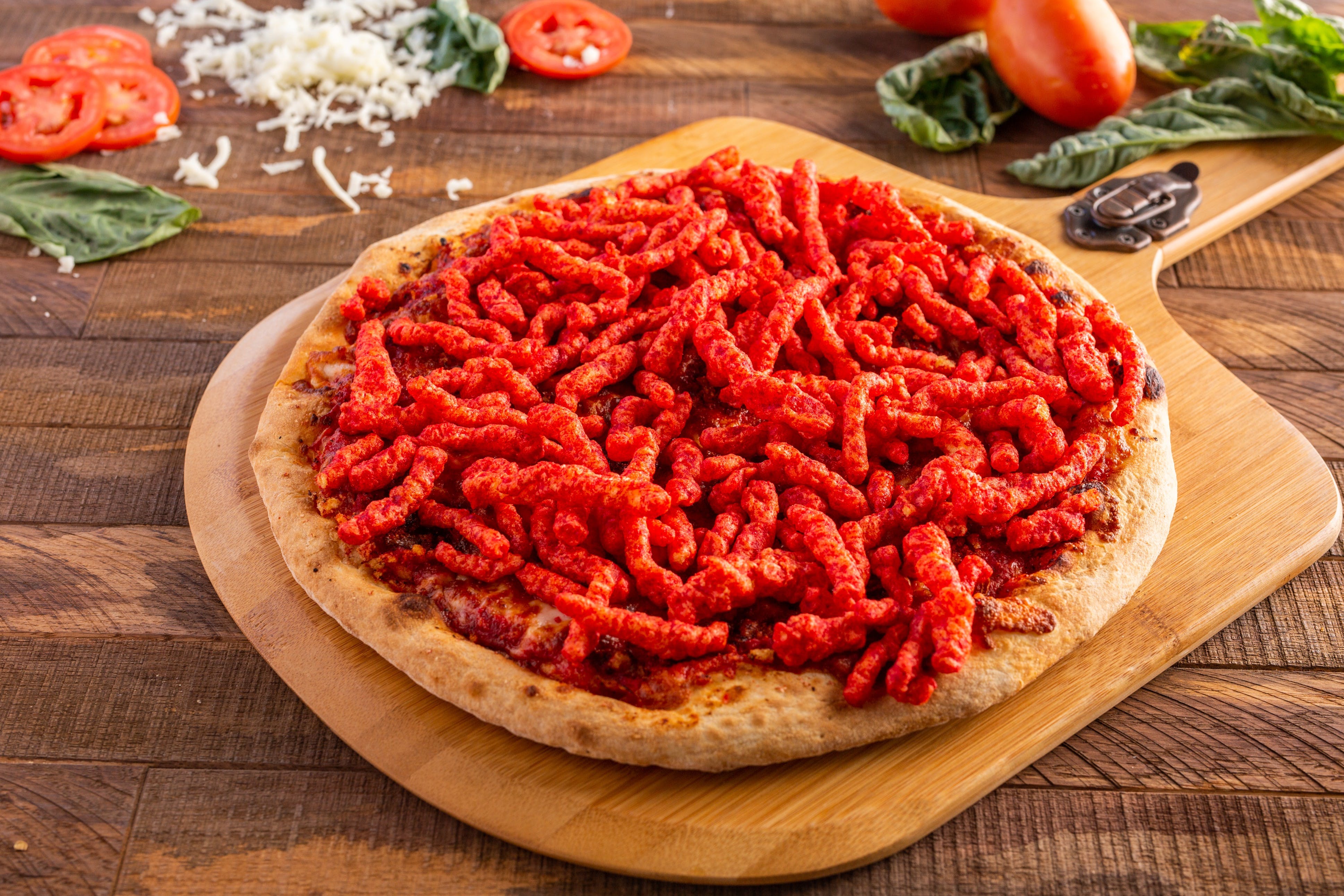 Order Hot Cheetos Pizza - Personal 10" (4 Slices) food online from Ameci Pizza & Pasta store, Glendale on bringmethat.com