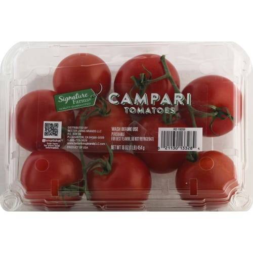 Order Signature Farms · Campari Tomatoes (16 oz) food online from Vons store, Redondo Beach on bringmethat.com