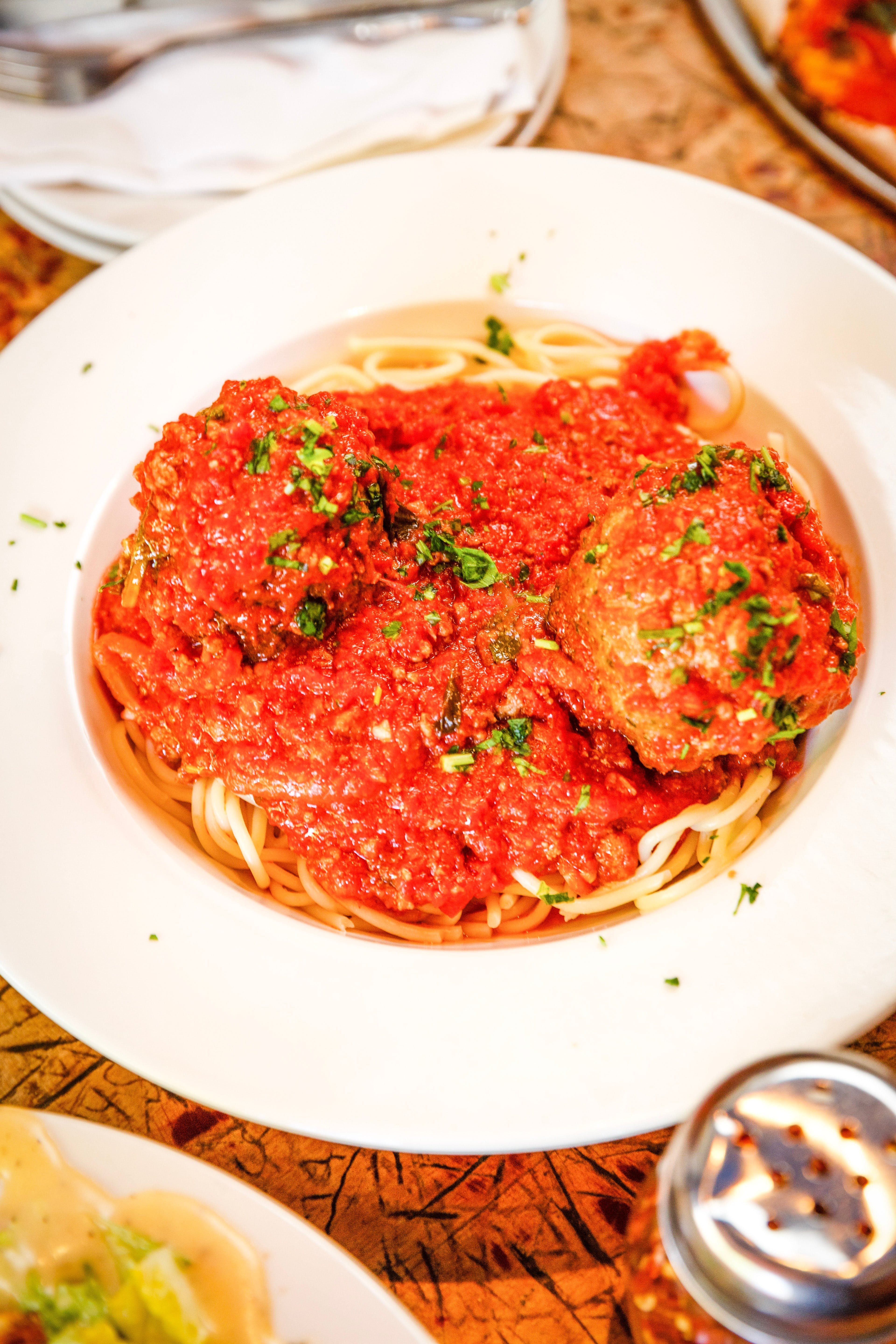 Order Spaghetti with Meatballs - Pasta food online from John Of Bleecker Street store, New York on bringmethat.com