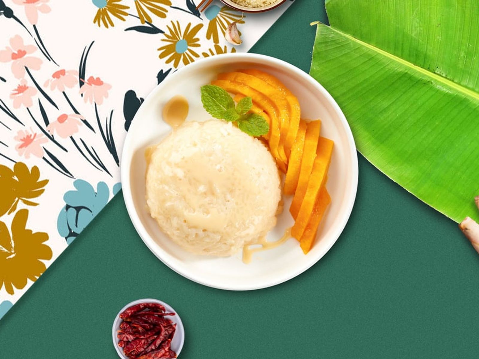 Order Mango With Sticky Rice food online from Spicy 9Thai store, Aurora on bringmethat.com