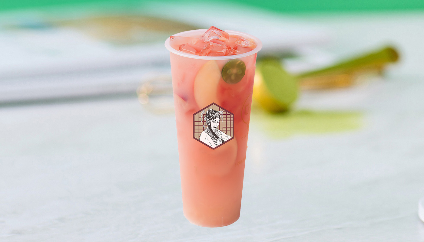 Order B9. White Peach Fruit Tea food online from By Me Boba Tea store, San Francisco on bringmethat.com