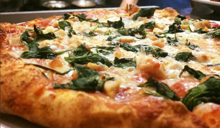 Order Fiorentina Pizza - Medium 14'' food online from Mamma Mia Trattoria store, Langhorne on bringmethat.com