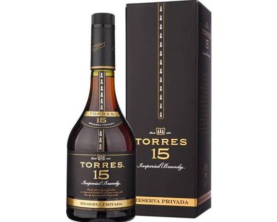 Order Torres Brandy, Torres 15 Reserva Privada Imperial Brandy · 750 mL food online from House Of Wine store, New Rochelle on bringmethat.com