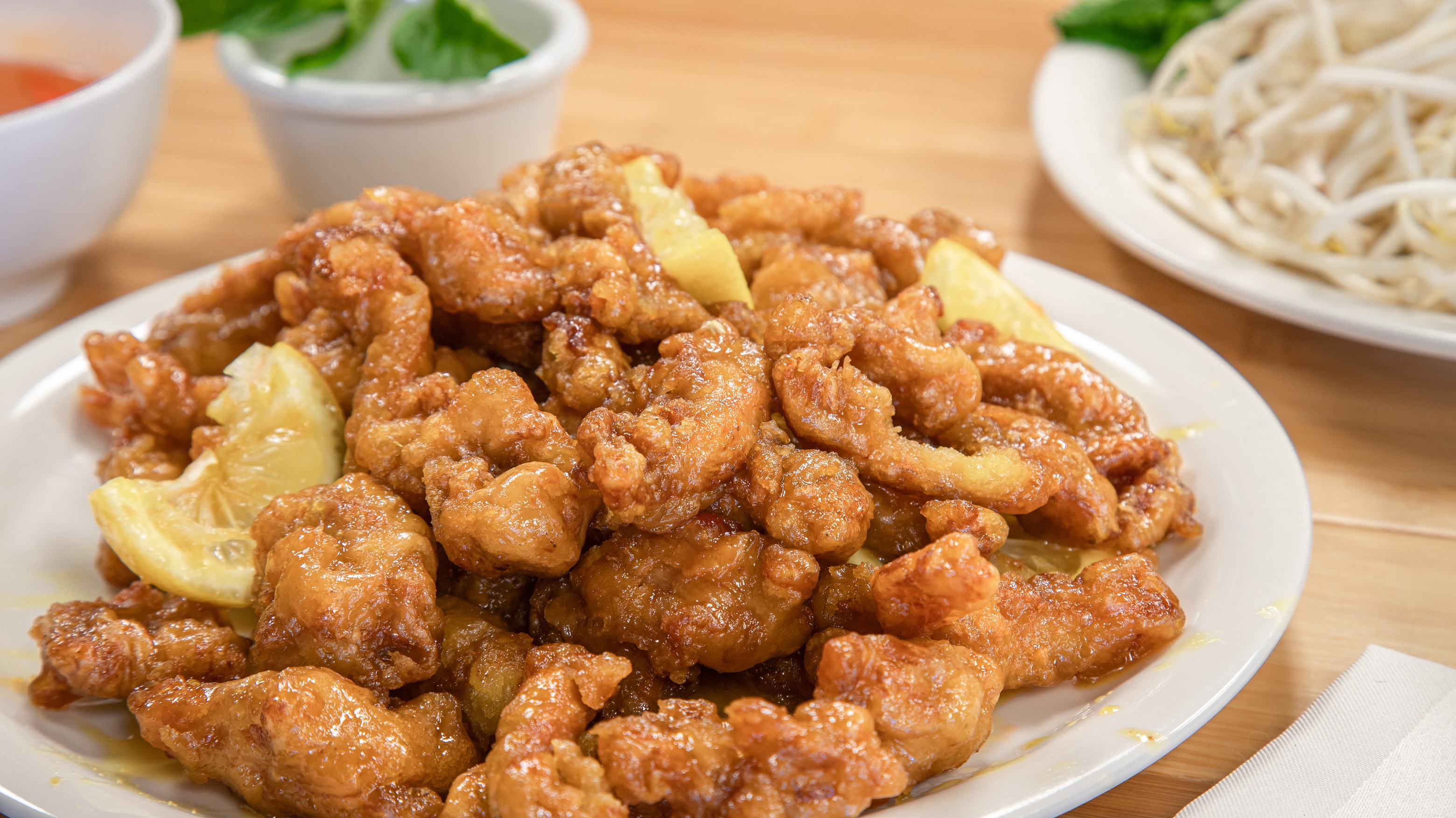 Order 22. Lemon Chicken Plate food online from Pho Cafe Hong Kong Diner store, Reno on bringmethat.com