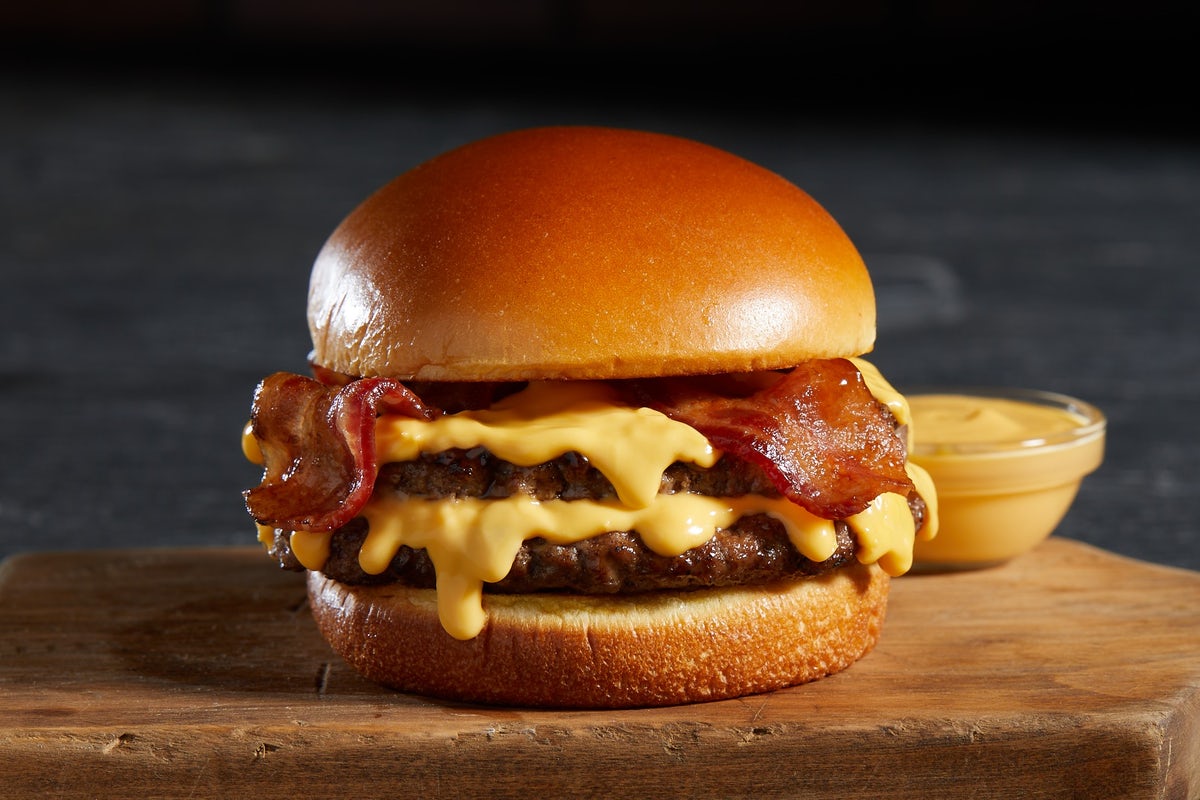 Order  Bacon Cheesy Cheddar Burger food online from Nathan's Famous store, Oceanside on bringmethat.com