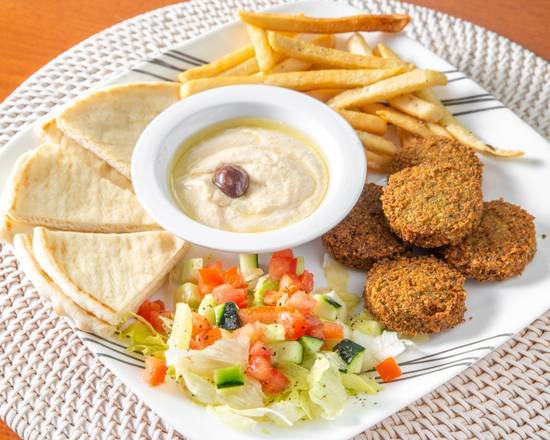 Order Falafel Plate with Fries and Dolma food online from Bananas Grill store, Seattle on bringmethat.com