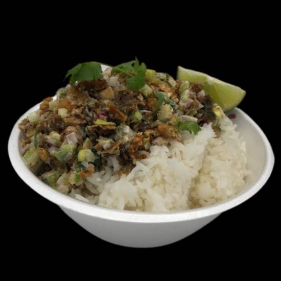 Order SALMON SKIN SISIG BOWL food online from Pick A Poke store, West Covina on bringmethat.com