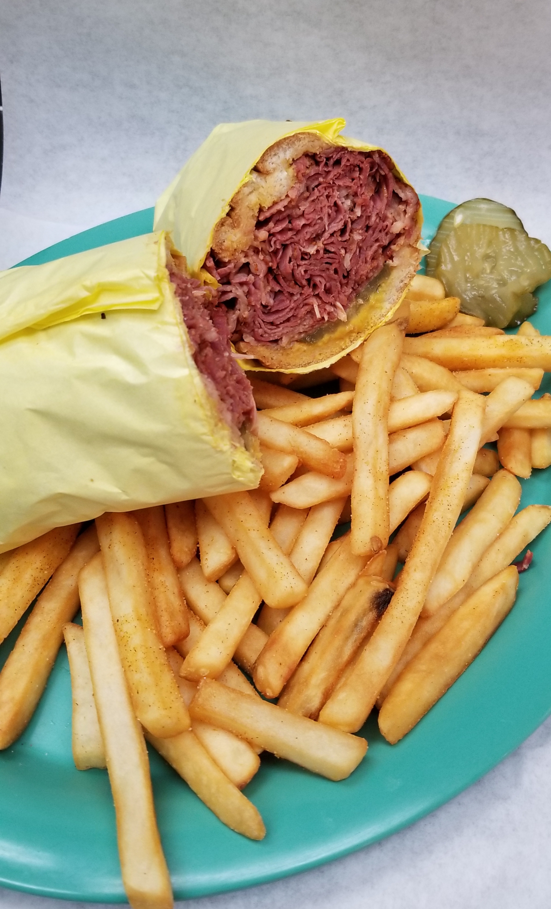 Order Jim's Famous Pastrami Sandwich food online from Jim Burgers store, Upland on bringmethat.com