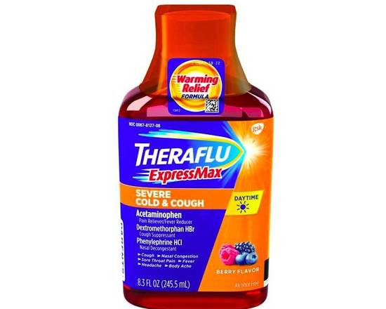 Order TheraFlu ExpressMax Daytime Berry Flavor 8.3 oz food online from McLean Ave Pharmacy store, Yonkers on bringmethat.com