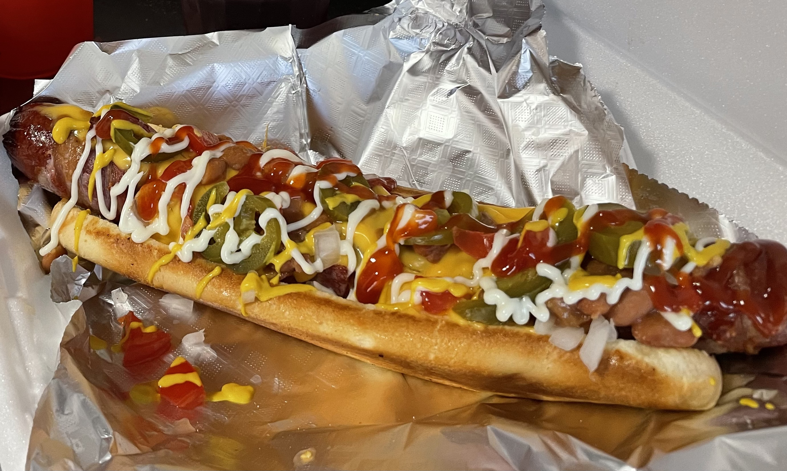 Order Mexican Hot Dog food online from M & M Carnival Foods store, Midland on bringmethat.com