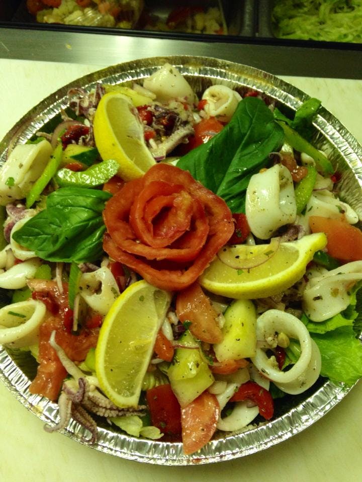 Order Calamari Salad - Salad food online from Linda's Pizza store, Ocean Gate on bringmethat.com